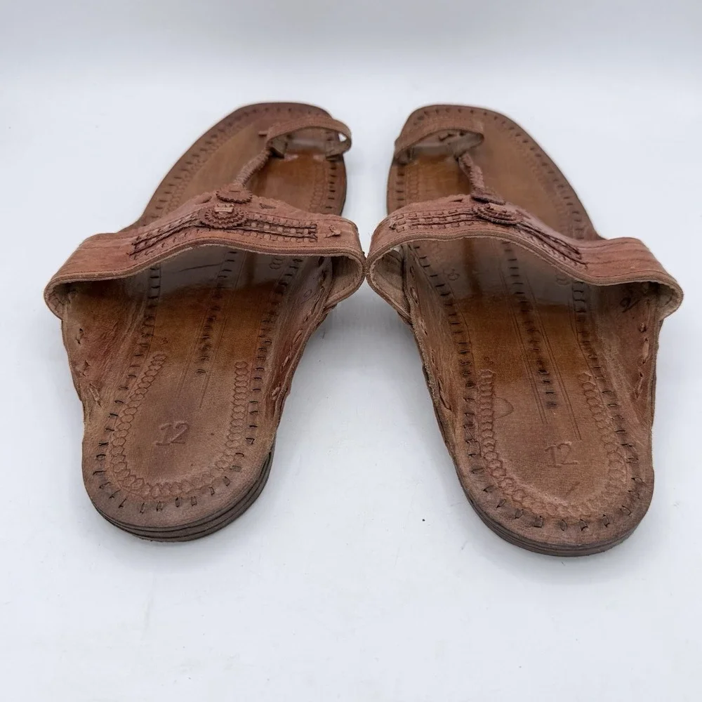Kolhapuri Buffalo Jesus India Leather Sandals Men's‎ Size 12